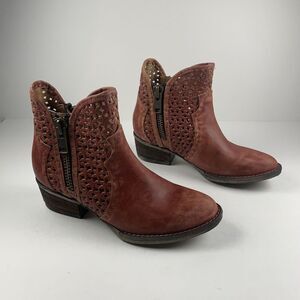 Circle G Q0003 Cut Out Shortie Bootie Womens 6M Leather Western Cowgirl Boots